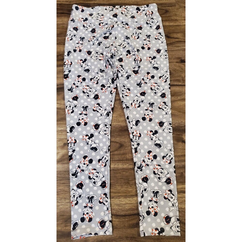 LuLaRoe Women's TC Minnie Mouse Leggings Gray Polka Dots Disney